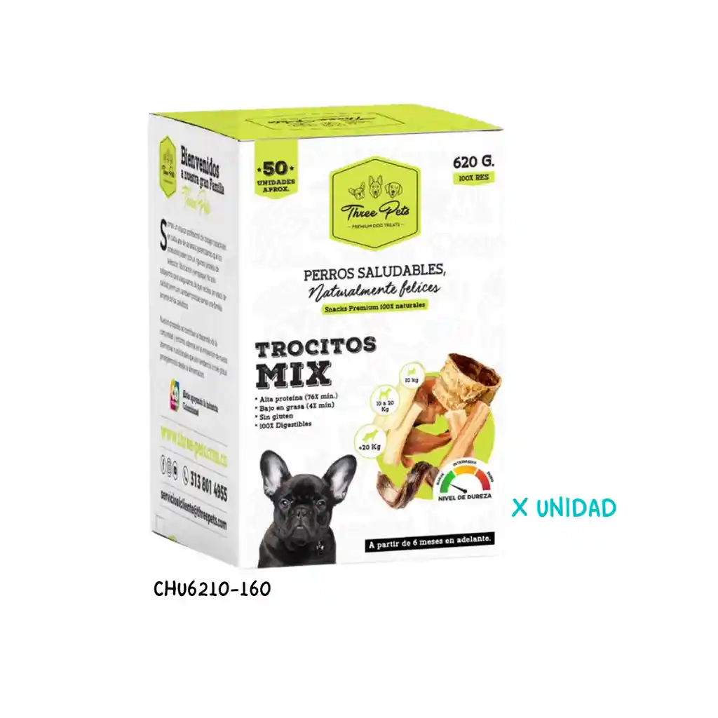 Natural Trocitos De Carne 100% X Unidad