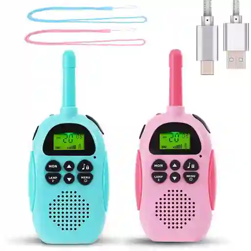 Walkie Talkie Para Niños Largo Alcance Recargables X2