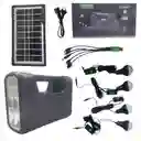 Sistema de Iluminación Portátil Panel Solar 4 Bombillos Linterna Batería Cargador GDLITE GD-8017A (5450)