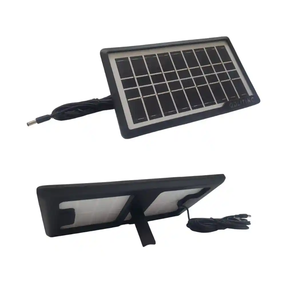 Sistema de Iluminación Portátil Panel Solar 4 Bombillos Linterna Batería Cargador GDLITE GD-8017A (5450)