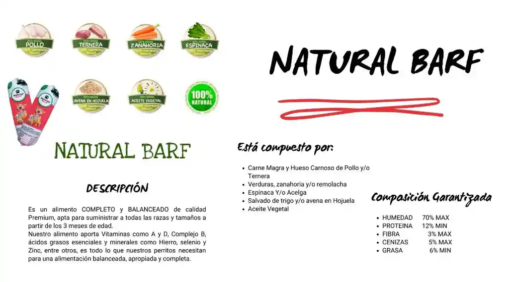 Natural Barf Para Perro X500 Gr