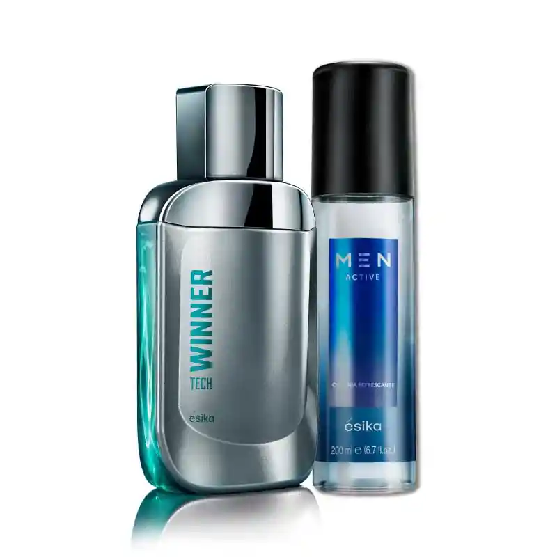 Esika Set Masculino Perfume Winner Tech + Splash Men Active