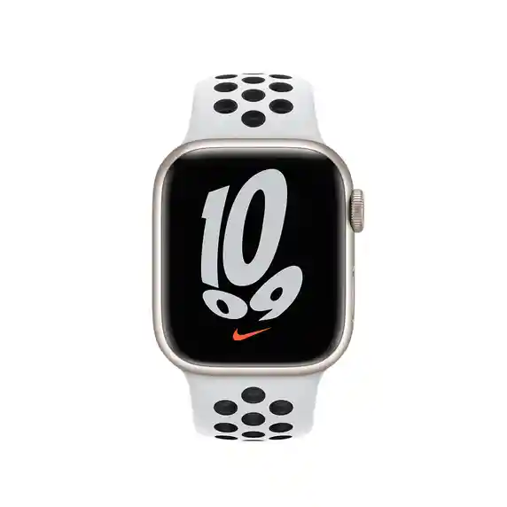Apple Suite Correa Watch Tipo Nike - Color Blanco / Puntos Negros - 42/44/45 Mm