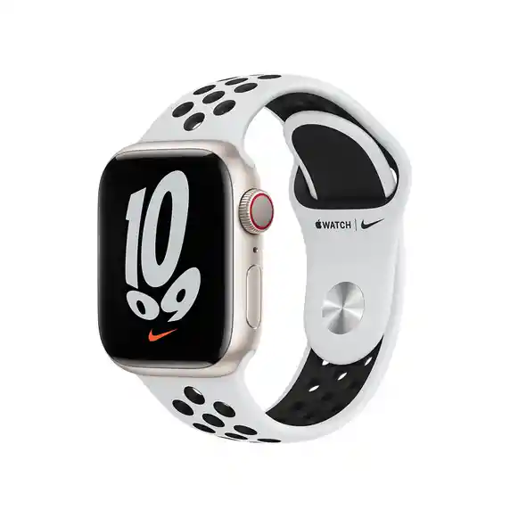 Apple Suite Correa Watch Tipo Nike - Color Blanco / Puntos Negros - 42/44/45 Mm