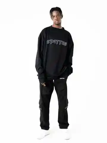 OVERSIZE CREWNECK BLACK TALLA S