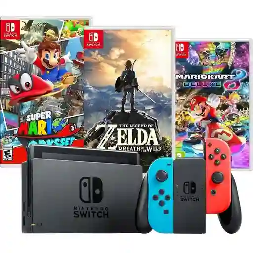 Nintendo Switch Con 3 Juegos Originales