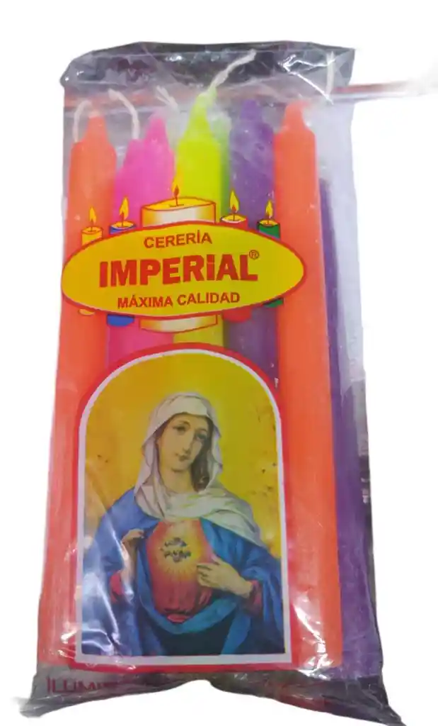 Velas Velita Navidad Imperial Larga X10 Unidades