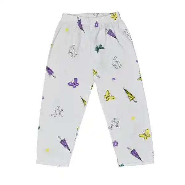 Pijama Niña Cenefa Morado Medio Talla 02