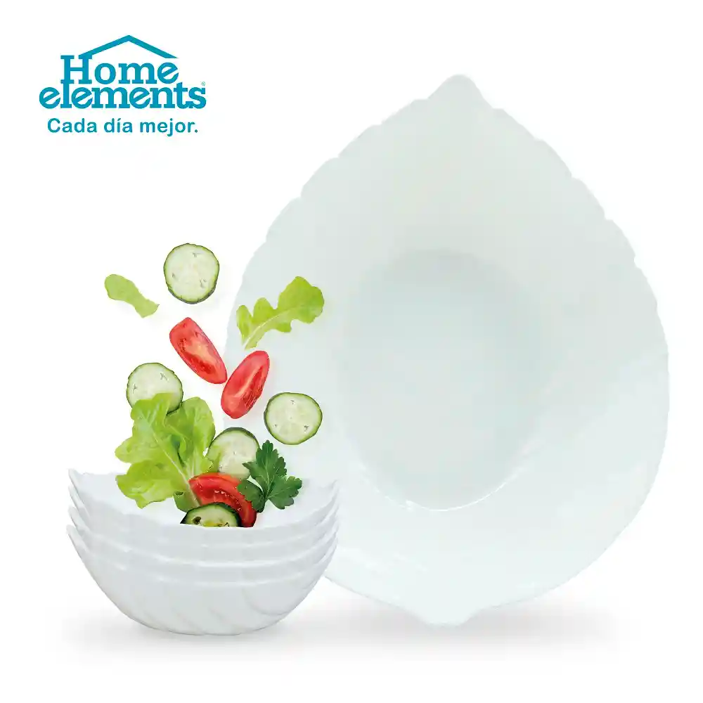 Home Elements Ensaladeras Vitrocerámica Hoja Set X 5