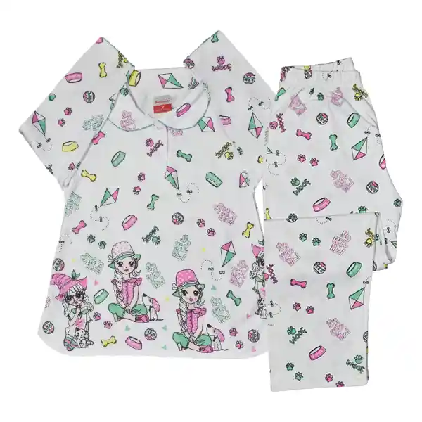 Pijama Niña Cenefa Fucsia Oscuro Talla 06