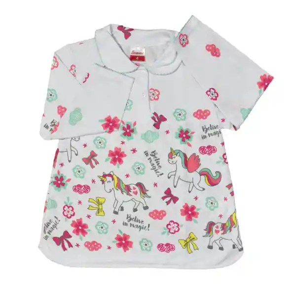 Pijama Niña Cenefa Coral Talla 10