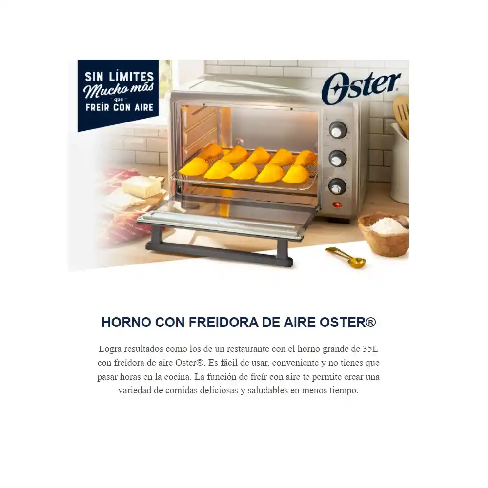 Oster Hornocon Freidora De Aire 35 Litros 5 En 1 Tssttvls35