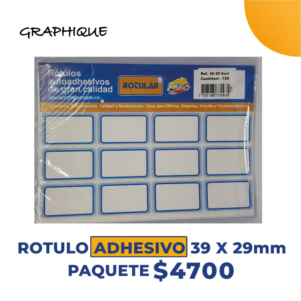 Rotulo Adhesivo 39 X 29mm Paquete