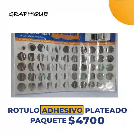 Rotulo Adhesivo Plateado Paquete