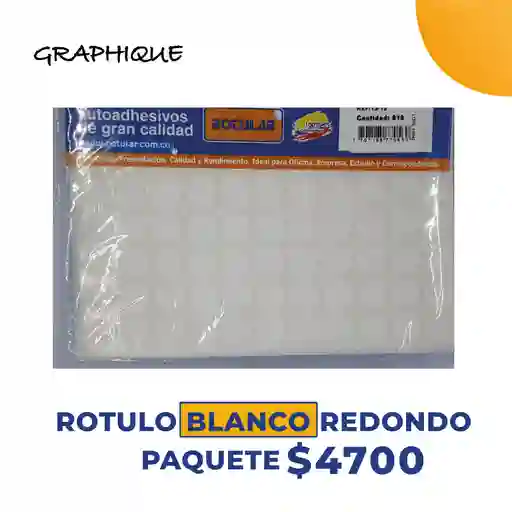 Rotulo Blanco Redondo