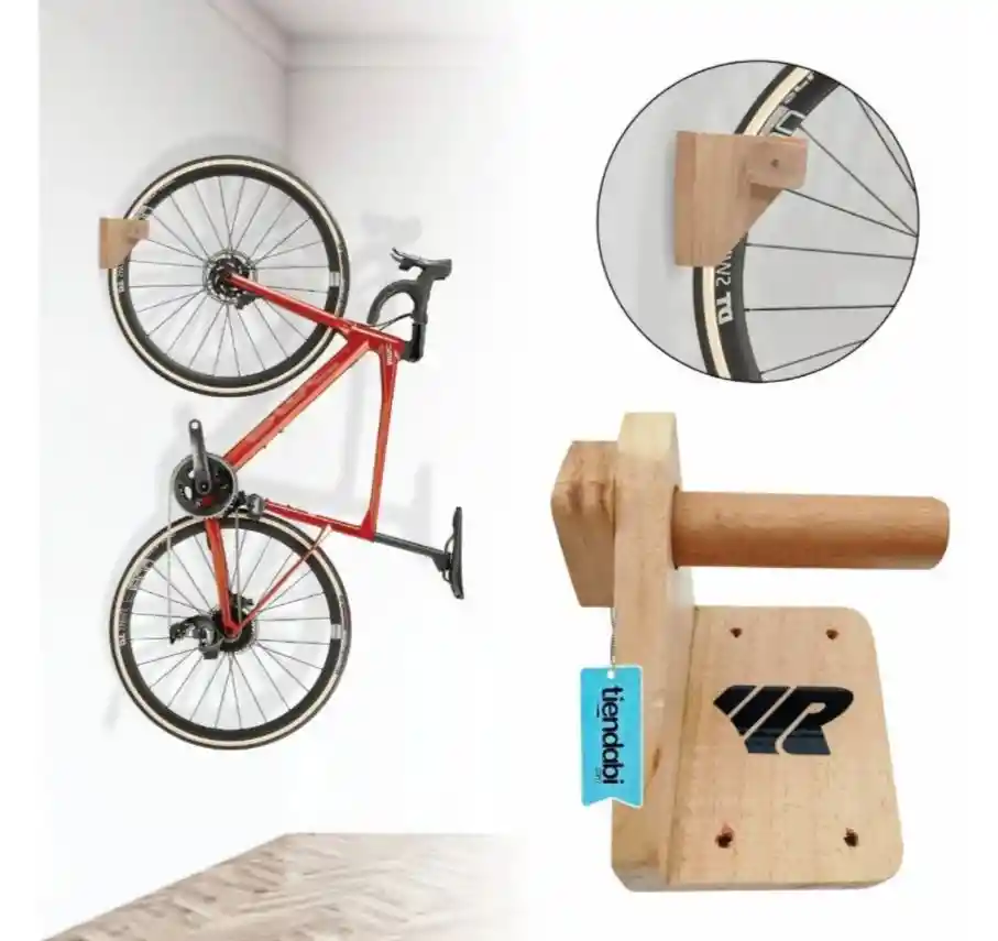 Soporte Para Bicicleta De Pared Con Pasador En Madera