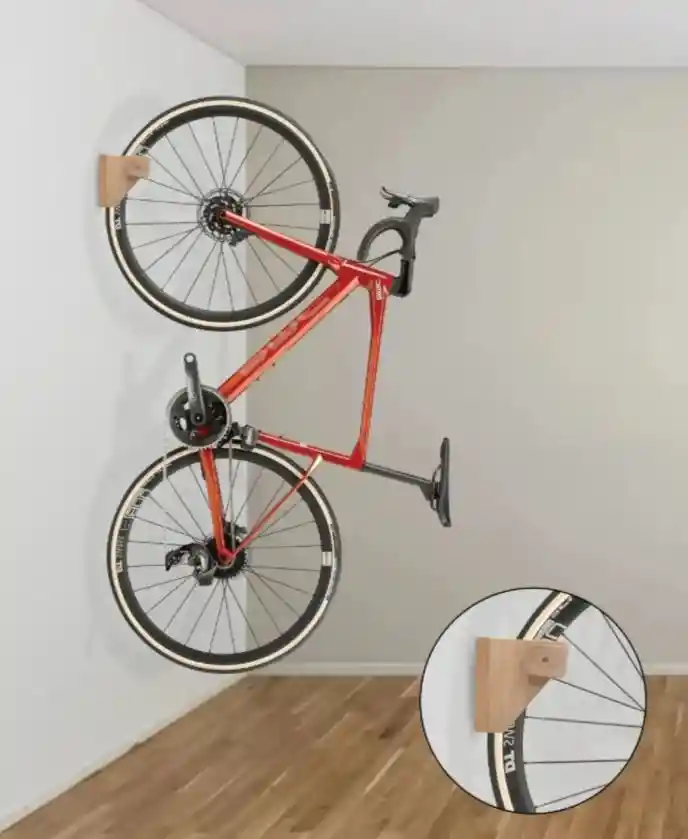 Soporte Para Bicicleta De Pared Con Pasador En Madera