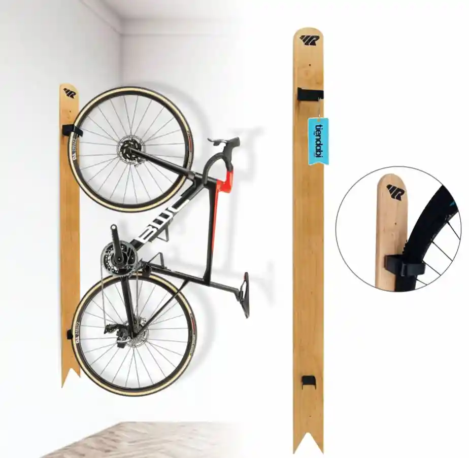 Soporte Para Bicicleta De Pared Vertical En Madera