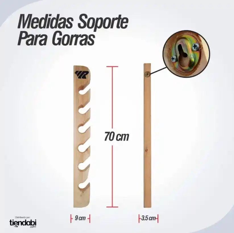 Soporte Organizador Porta Gorras y Cachuchas Madera