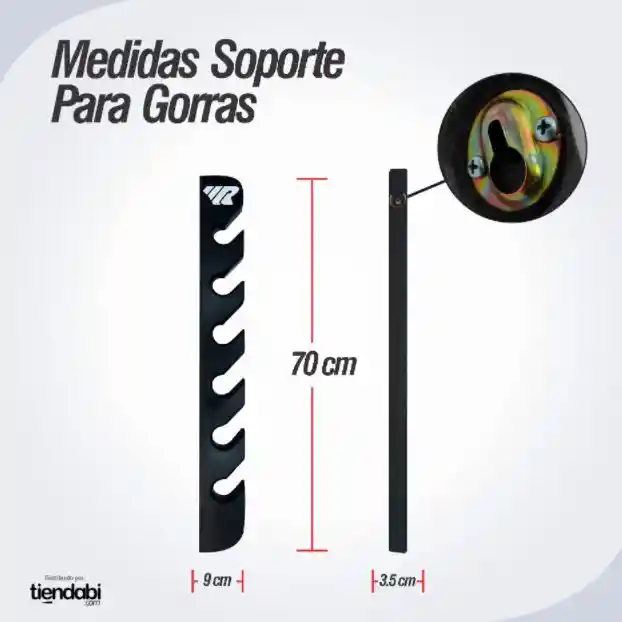  Soporte Organizador Porta Gorras y Cachuchas Negro