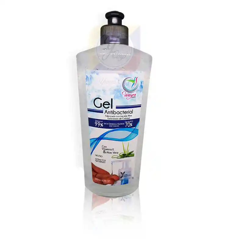 Wayra Gel Antibacterial 500mL. Al 70% Alcohol Aloe Vera y Vitamina E