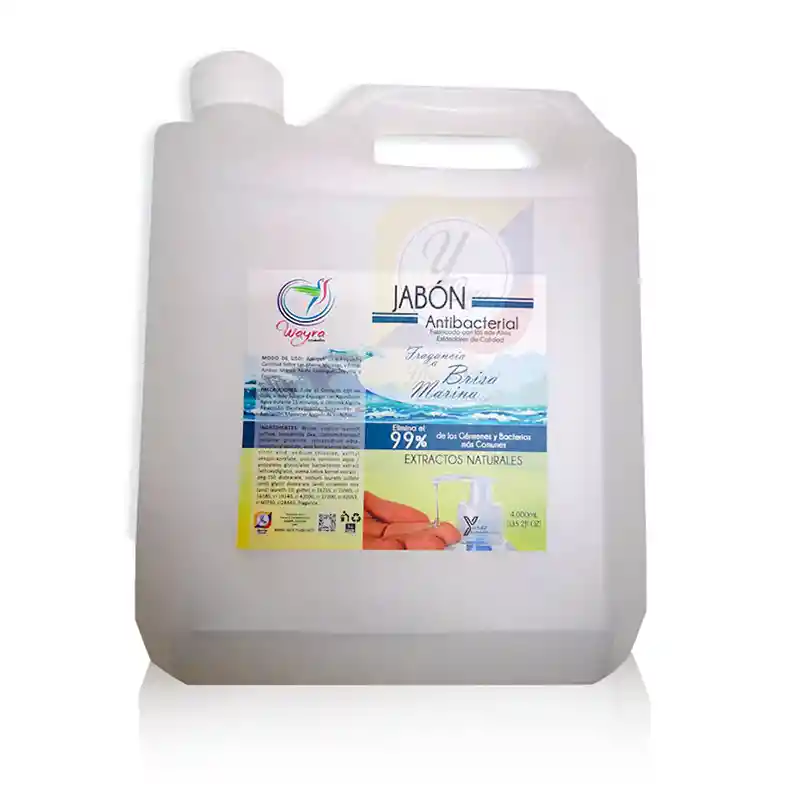 Wayra Jabón Antibacterial 4.000mL. Aloe Vera y Vitamina E