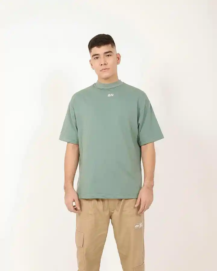 T-shirt basic premium green talla M