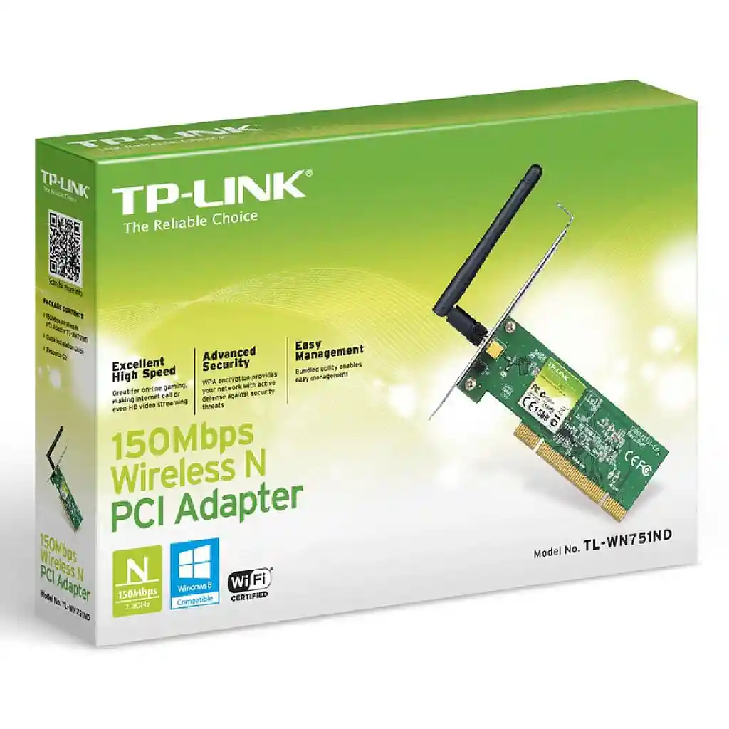 Tp-link, Tarjeta Pci Express Inalámbrico N 300, Tl-wn881nd