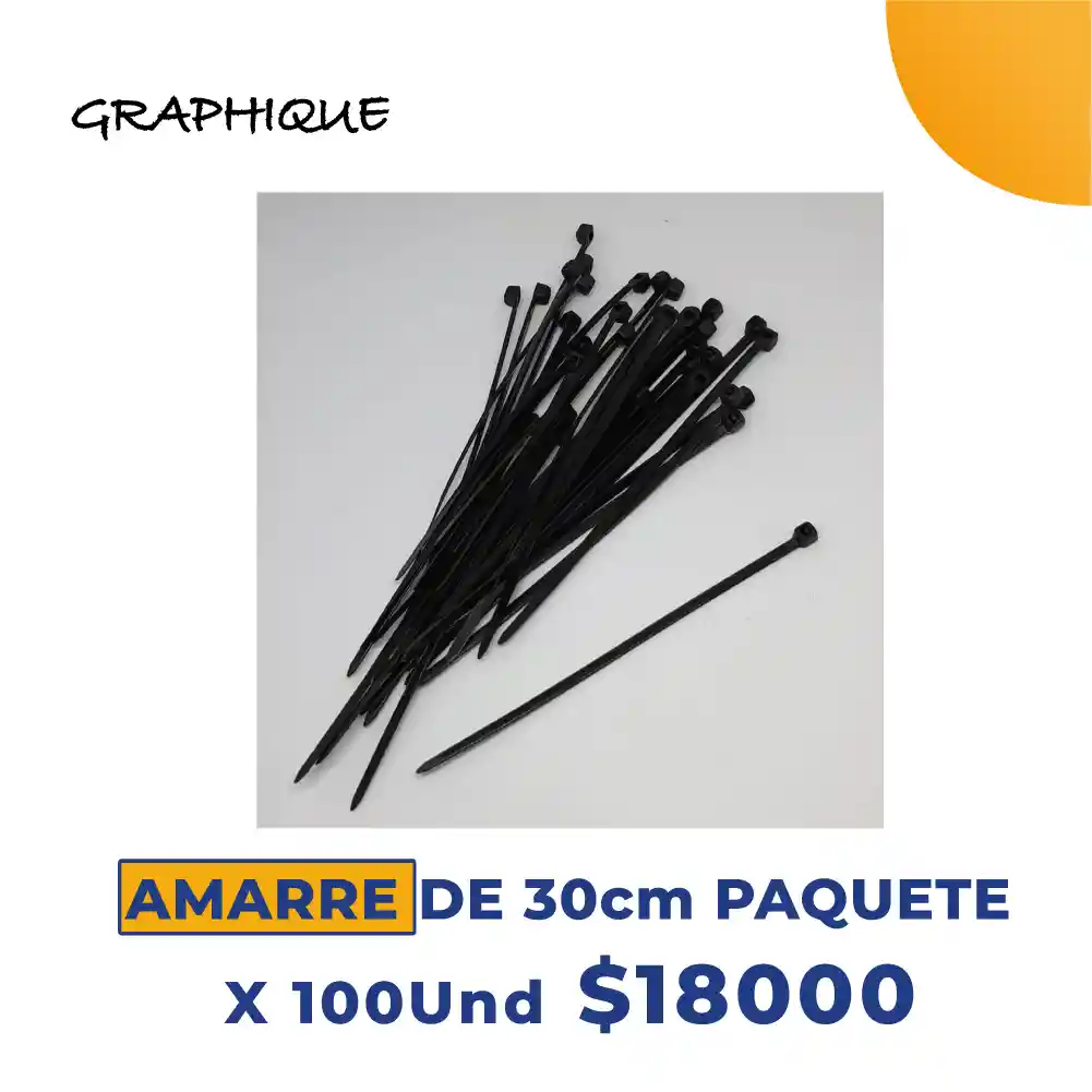 Amarre de 30cm Paquete X 100Und