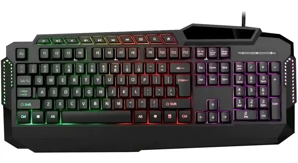 Teclado Usb Multimedia Gamer Retroiluminado Led En Español