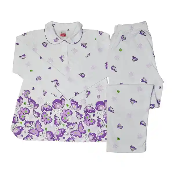 Pijama Niña Cenefa Morado Talla 14