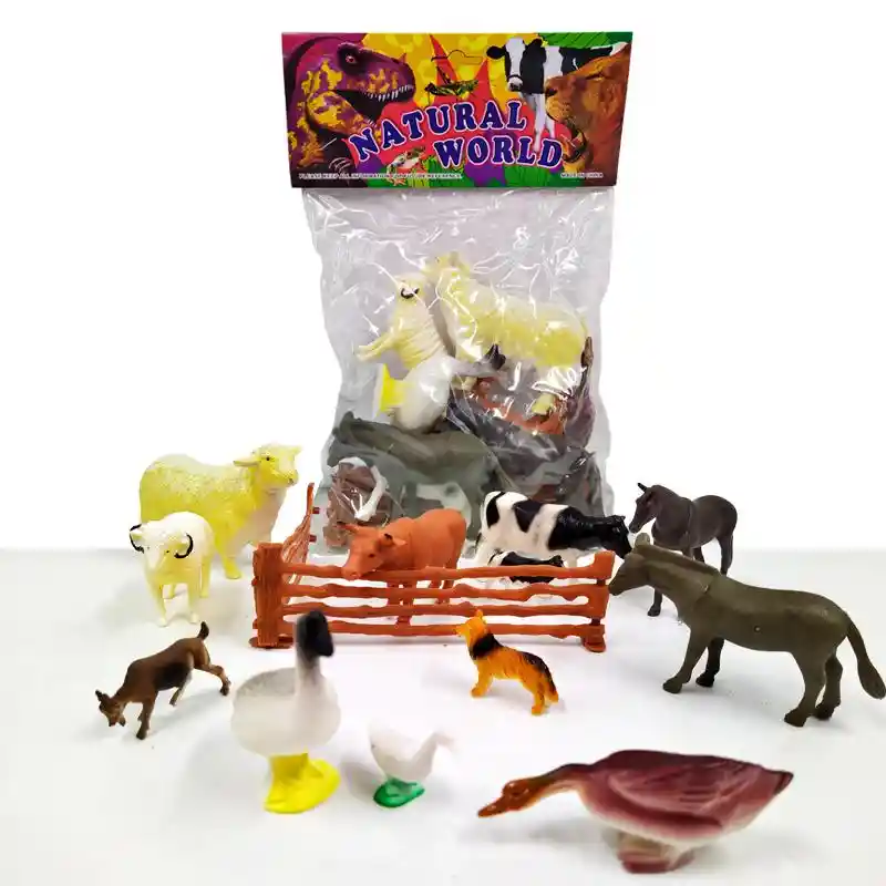 ANIMALES GRANJA SET X 12 FIGURAS JUGUETE NIÑOS JUGUETERÍA
