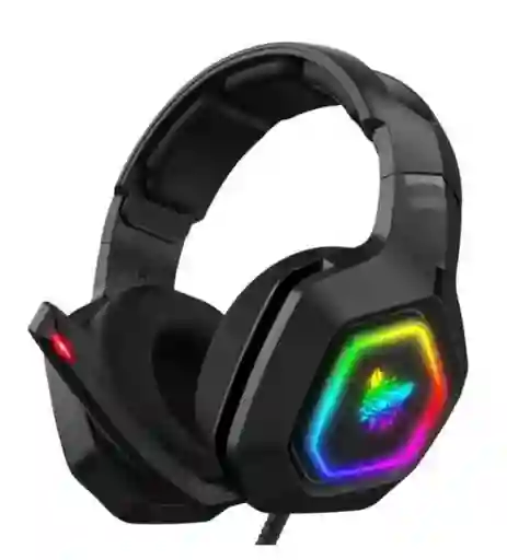 Audífonos gamer Onikuma K10 negro con luz rgb LED