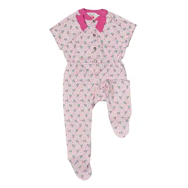 Pijama Bebé Térmica Enteriza Estampado Niña Carmesi Talla 000 (Recien Nacido)