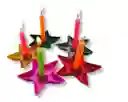 Soporte para velas en forma de  estrella paquete x 5 unidades