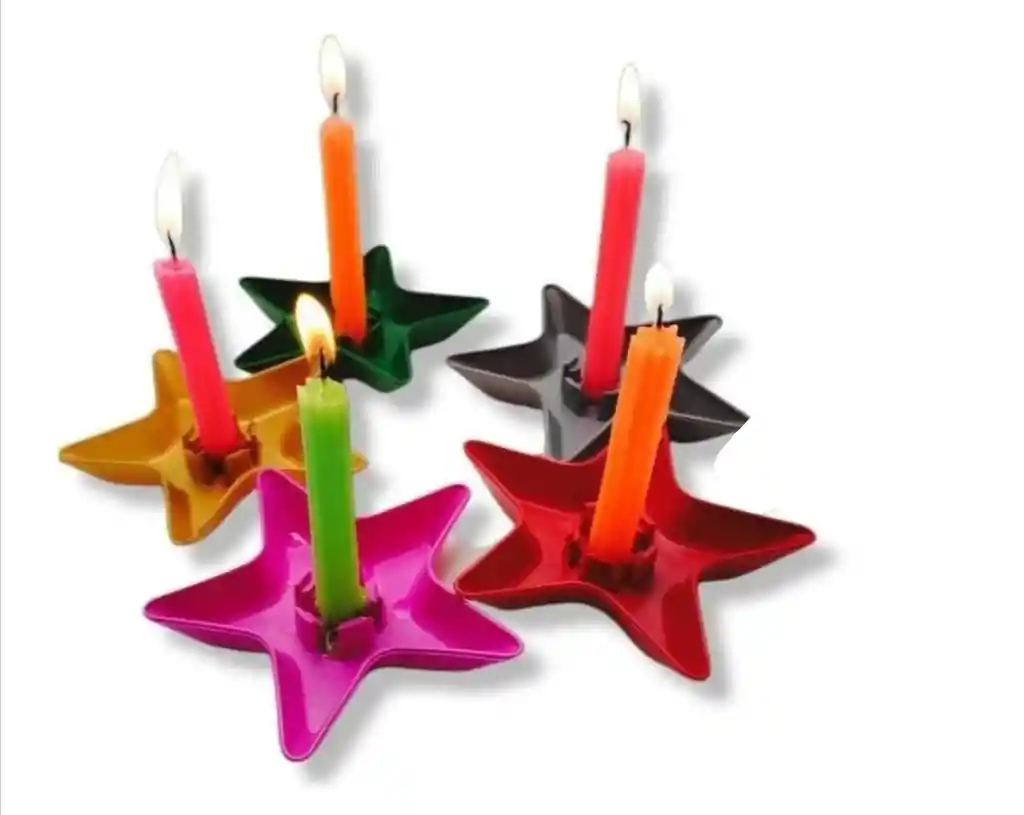 Soporte para velas en forma de  estrella paquete x 5 unidades