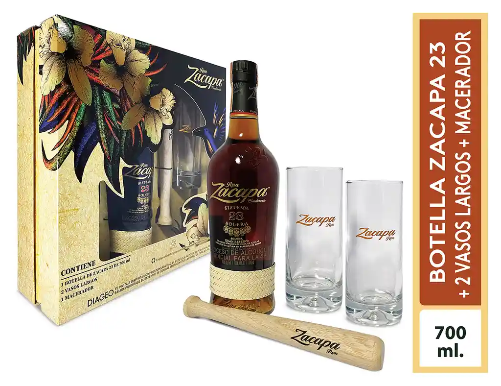 Zacapa Ron Sistema 23 Solera + Vasos Mojito + Macerador