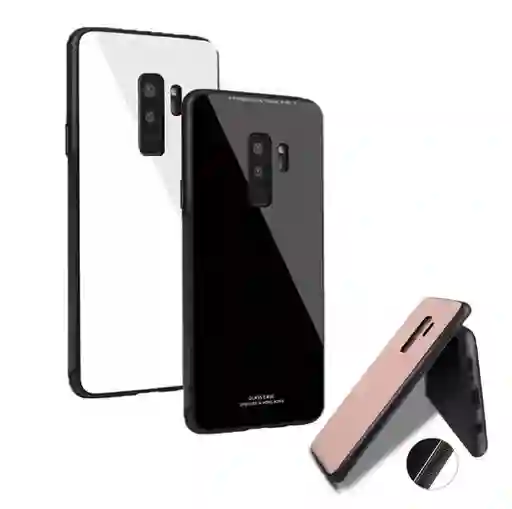 Samsung Estuche Carcasa Protector Vidrio Templado Note 9 - Blanco