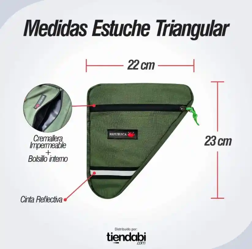 Estuche Maleta Triangular Impermeable Para Bicicleta VERDE MILITAR