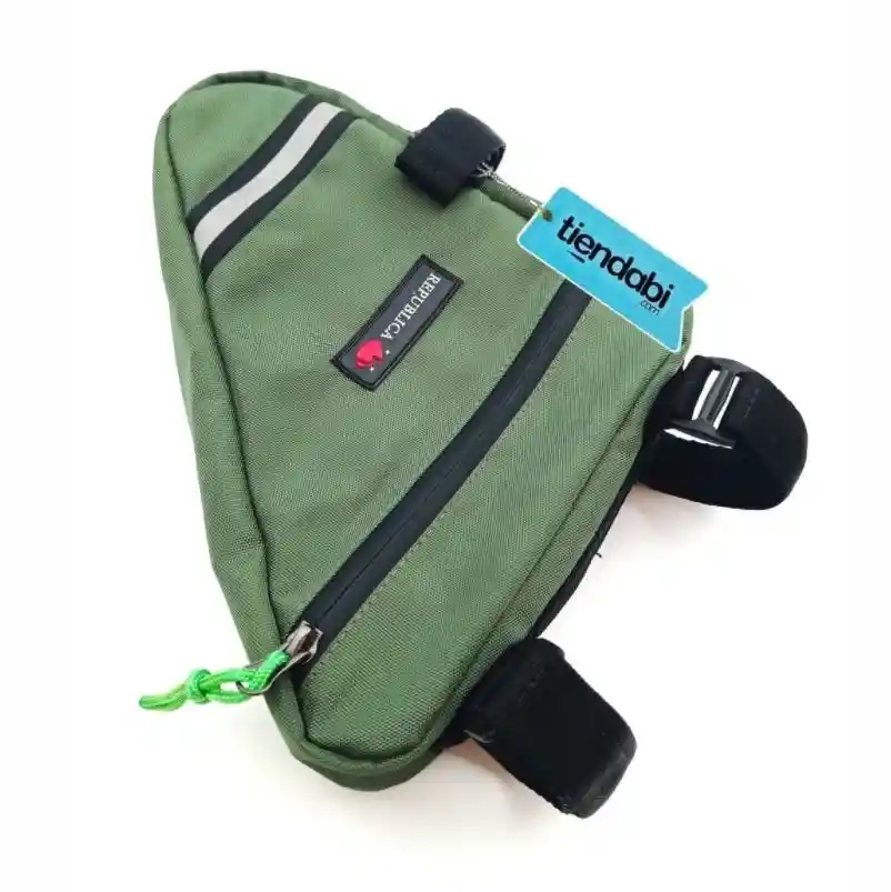 Estuche Maleta Triangular Impermeable Para Bicicleta VERDE MILITAR