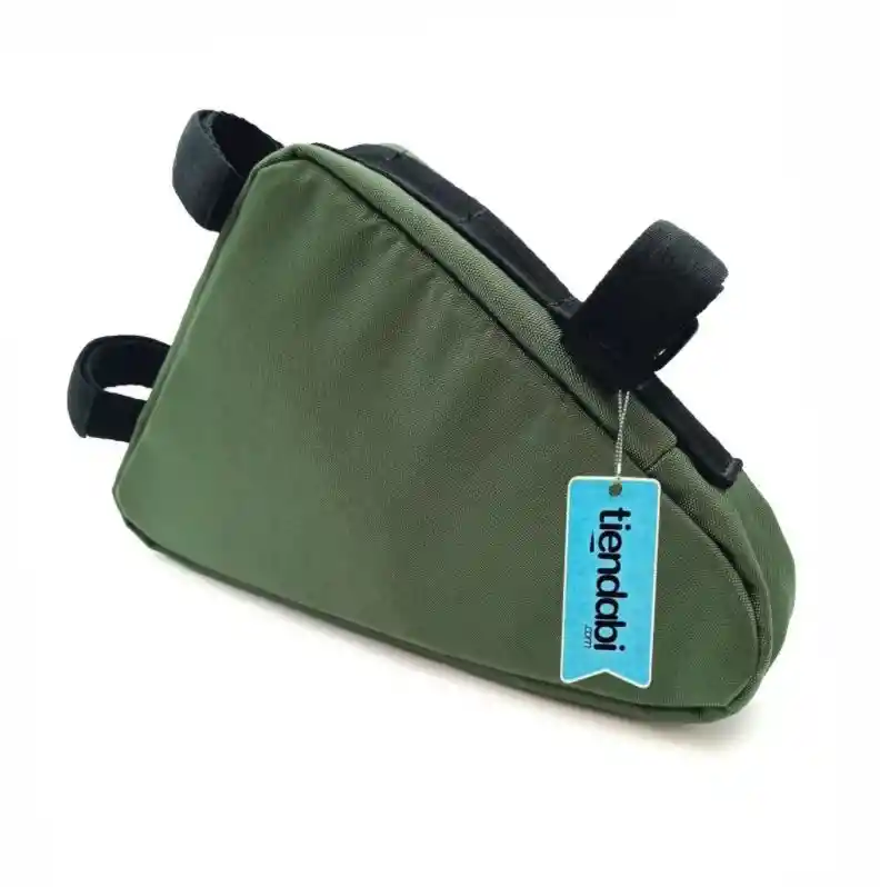 Estuche Maleta Triangular Impermeable Para Bicicleta VERDE MILITAR