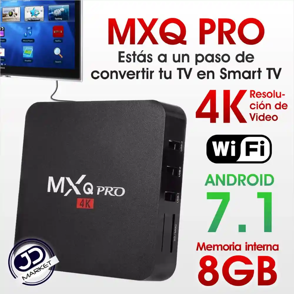 Android TV Box MXQ Pro 4k Smart TV Memoria 1GB 8GB H265