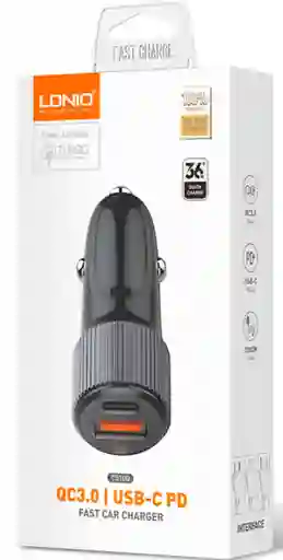 Ldnio Cargador De Auto C510Q Usb-C A Ios Pd Qc3.0