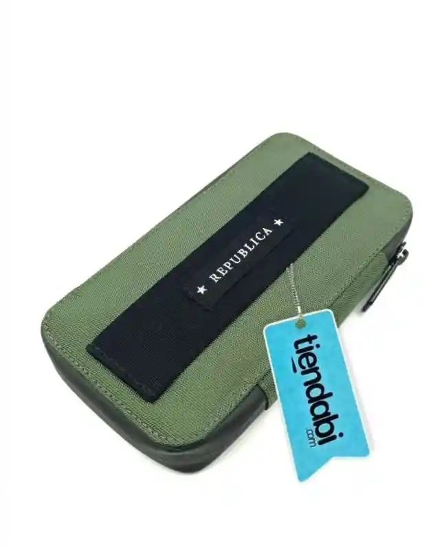 Estuche Porta Celular Brazalete Impermeable Verde Militar 