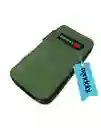 Estuche Porta Celular Brazalete Impermeable Verde Militar 