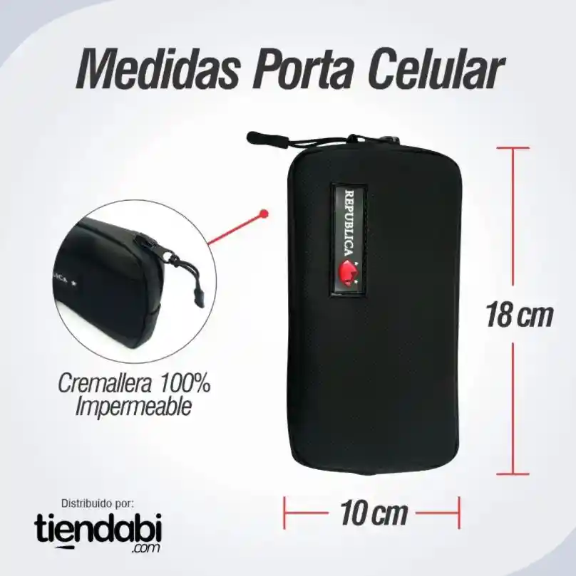 Estuche Horizontal Porta Celular Brazalete Impermeable Negro 