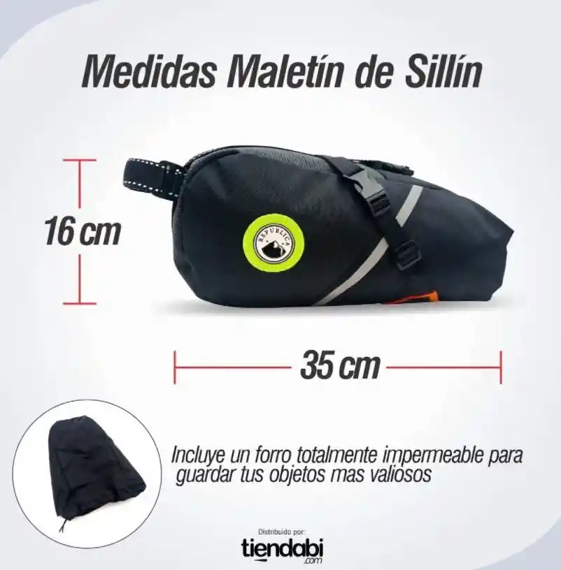 Maleta Maletín De Sillín Impermeable Para Bicicleta 8Lts Negro 