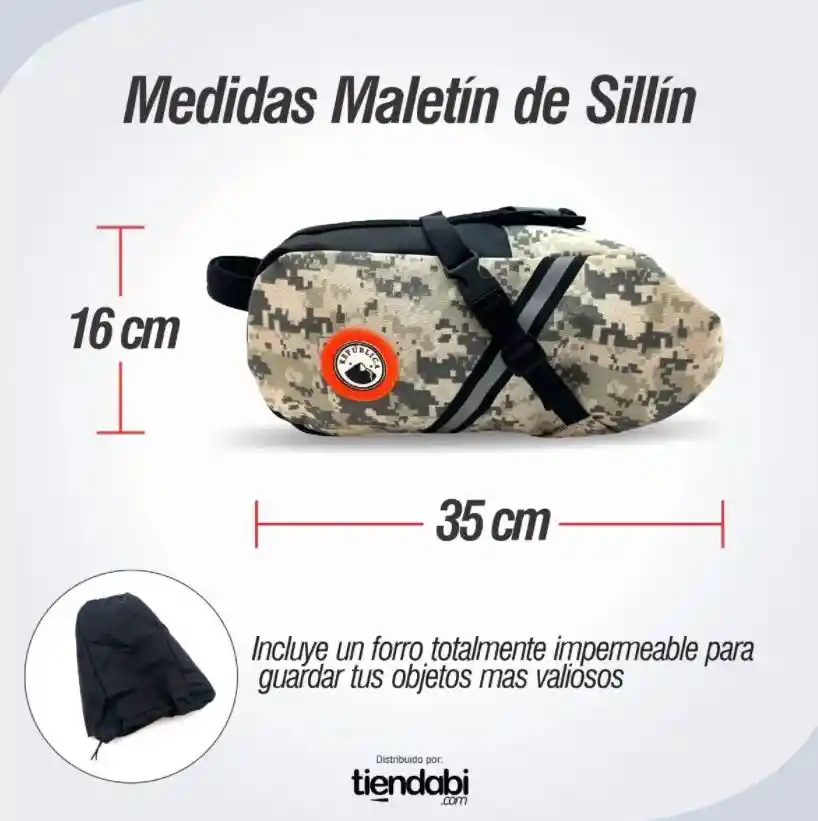 Maleta Maletín De Sillín Impermeable Para Bicicleta 8Lts Pixel 