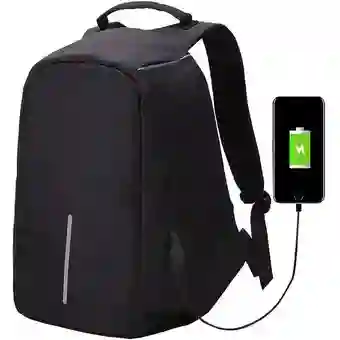 Maleta Morral Antirrobo Con Puerto Usb Impermeable Color Negro