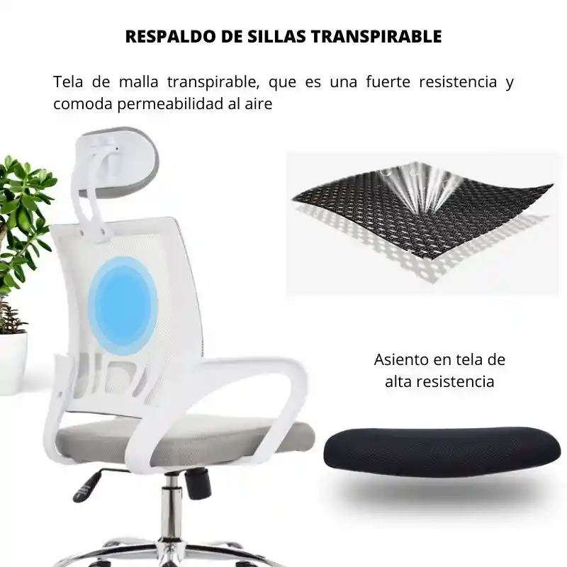 Silla de oficina premium presidente colors Blanco